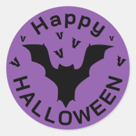 Happy Halloween paarse Ronde Sticker