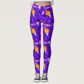 Happy Halloween Paarse Spooky Feest Leggings (Voorkant)