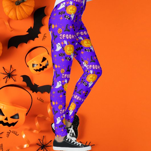 Happy Halloween Paarse Spooky Feest Leggings
