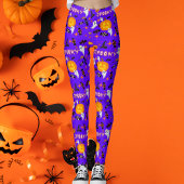 Happy Halloween Paarse Spooky Feest Leggings