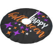 Happy Halloween Paarse sterren Kerstboom Rok (Gekanteld)