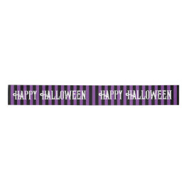 Happy Halloween Paarse zwarte heks strepen Satijnen Lint