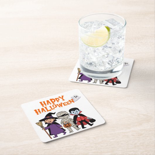 Happy Halloween Paper Coaster Kartonnen Onderzetters (Insitu)
