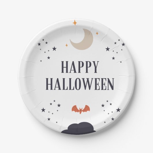 Happy Halloween Papieren Bordje (Voorkant)