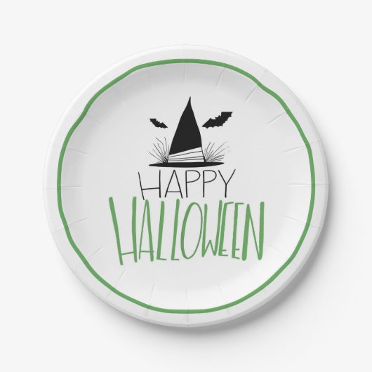 Happy Halloween Papieren Bordje (Voorkant)