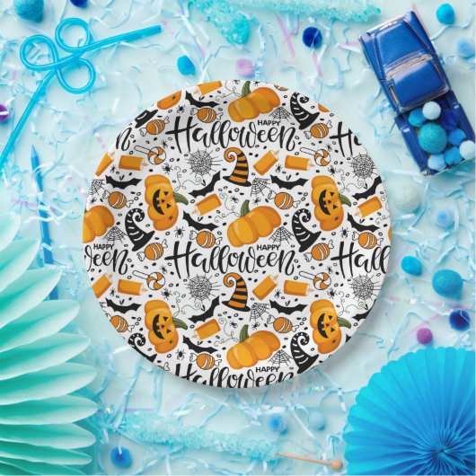 Happy Halloween Papieren Bordje (Feest)