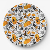 Happy Halloween Papieren Bordje (Voorkant)
