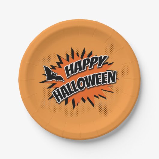 Happy Halloween Papieren Bordje (Voorkant)