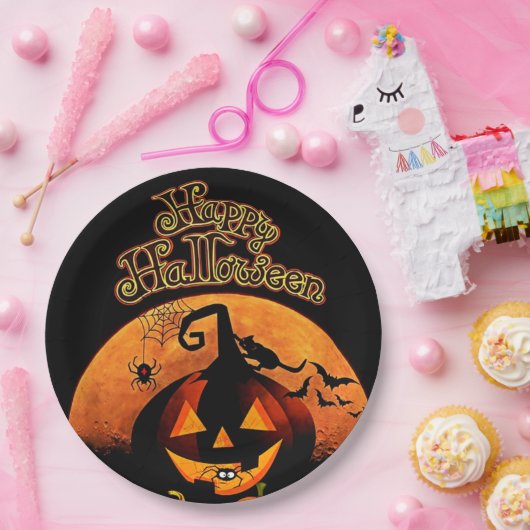 Happy Halloween Papieren Bordje (Feest)