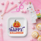 Happy Halloween Papieren Bordje (Feest)