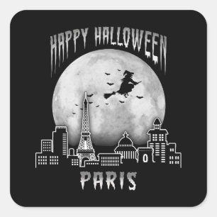 Happy Halloween Parijs Frankrijk Vierkante Sticker