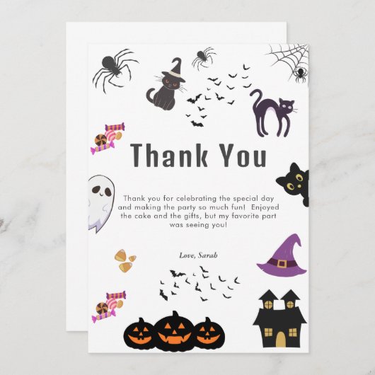 Happy Halloween Party Aankondiging (Voorkant / Achterkant)