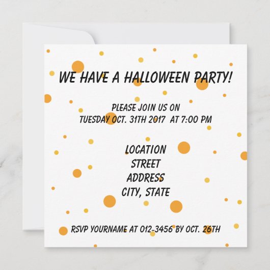 Happy Halloween Party-ballonnen Kaart (Achterkant)