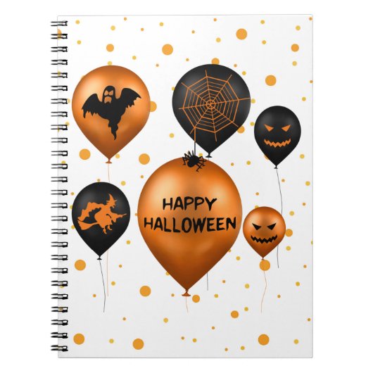 Happy Halloween Party-ballonnen Notitieboek (Voorkant)