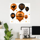 Happy Halloween Party-ballonnen Poster (Thuiskantoor)