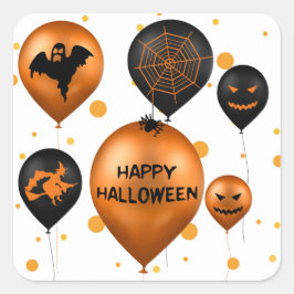 Happy Halloween Party-ballonnen Vierkante Sticker