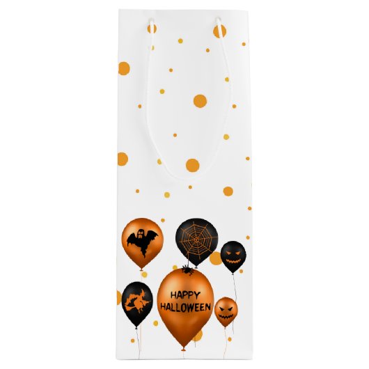 Happy Halloween Party-ballonnen Wijn Cadeautas (Voorkant)
