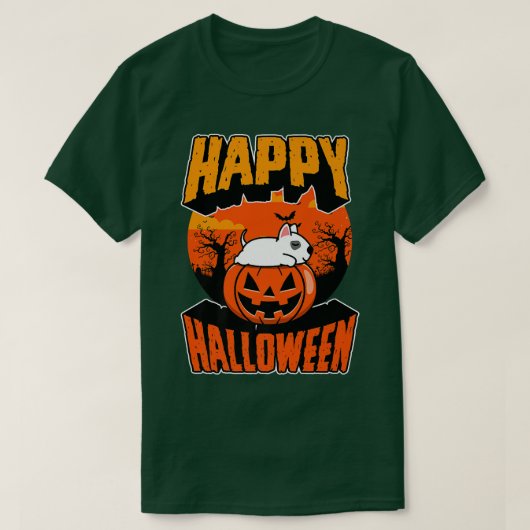 Happy Halloween Party Cute Napping Kawaii Bull Ter T-shirt (Design voorkant)