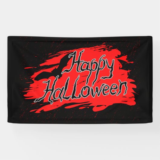 Happy Halloween party decor eng binnenshuin buiten Spandoek (Horizontaal)