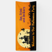 Happy Halloween Party - Eet, Drink en Wees eng Spandoek (Verticaal)