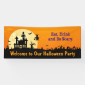 Happy Halloween Party - Eet, Drink en Wees eng Spandoek (Horizontaal)