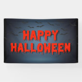 Happy Halloween Party eng bloedige typografie Spandoek (Horizontaal)