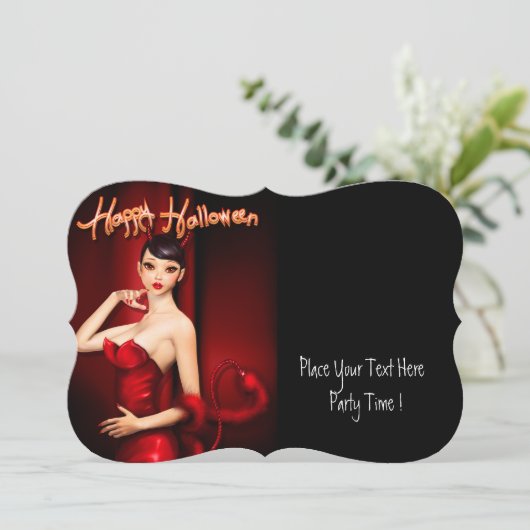 Happy Halloween Party İnvitation Kaart (Staand voorkant)
