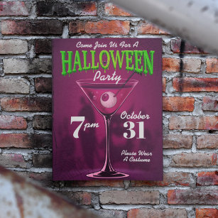 Happy Halloween   Party Invitation Martini Glass Briefkaart