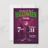 Happy Halloween | Party Invitation Martini Glass Kaart (Voorkant)