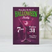 Happy Halloween | Party Invitation Martini Glass Kaart (Staand voorkant)