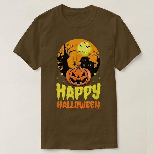 Happy Halloween Party Jack O Lantern Pumpkin Haunt T-shirt (Design voorkant)
