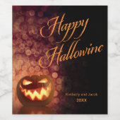 Happy Halloween Party Jack O'Lantern Halloween Wijn Etiket (Enkel label)
