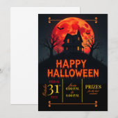 Happy Halloween Party Kaart (Voorkant / Achterkant)