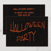Happy Halloween Party Kaart (Voorkant / Achterkant)