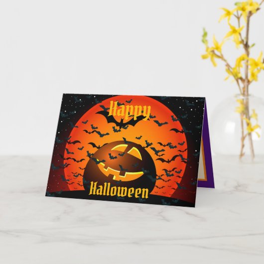 Happy Halloween Party Kaart (Gele Bloem)