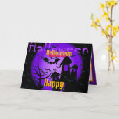 Happy Halloween Party Kaart (Gele Bloem)