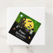 Happy Halloween Party Monsters Green Bedankjes Labels (In situ)