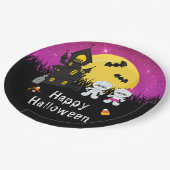Happy Halloween Party Mummy Pink Papieren Bordje (Gekanteld)