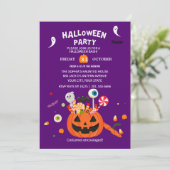 Happy Halloween Party nodiging Kaart (Staand voorkant)
