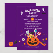 Happy Halloween Party nodiging Kaart (Voorkant / Achterkant)