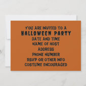 Happy Halloween Party nodiging Kaart (Achterkant)