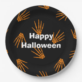 Happy Halloween Party Oranje Botten Papieren Bordje