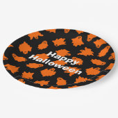 Happy Halloween Party Oranje Ghost Papieren Bordje (Gekanteld)