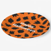 Happy Halloween Party Oranje Ghost Papieren Bordje (Gekanteld)