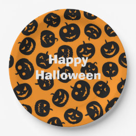 Happy Halloween Party Oranje Pumpkin Papieren Bordje