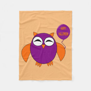 Happy Halloween Party Owl Fleece Blanket Deken