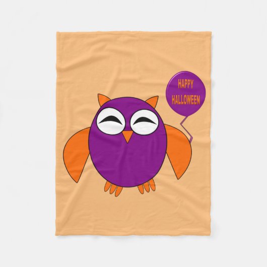 Happy Halloween Party Owl Fleece Blanket Deken (Voorkant)
