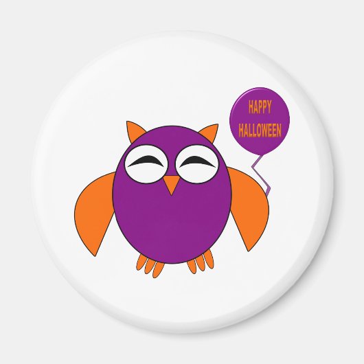 Happy Halloween Party Owl Magnet (Voorkant)