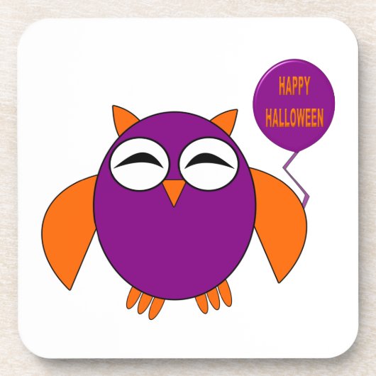 Happy Halloween Party Owl Onderzetter (Voorkant)