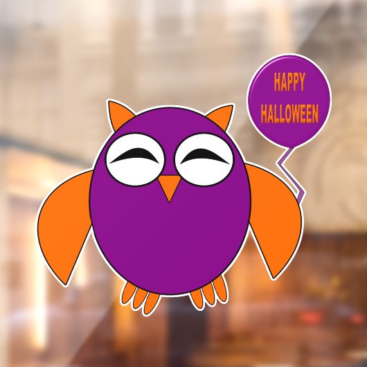 Happy Halloween Party Owl Raamsticker (Vel 2)